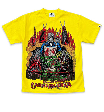 Warren Lotas Carne Muerta Yellow Graphic T Shirt
