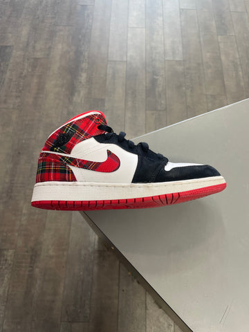 Jordan 1 Mid White Plaid (GS)